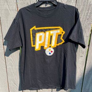 NFL Team Apparel Pittsburgh Steelers Adult Large Black S/S T-Shirt PIT